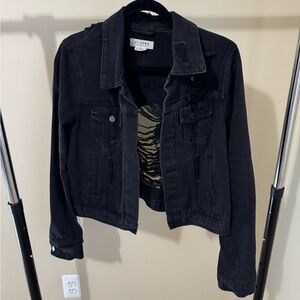 Ci Sono Black Distressed Jean Jacket
